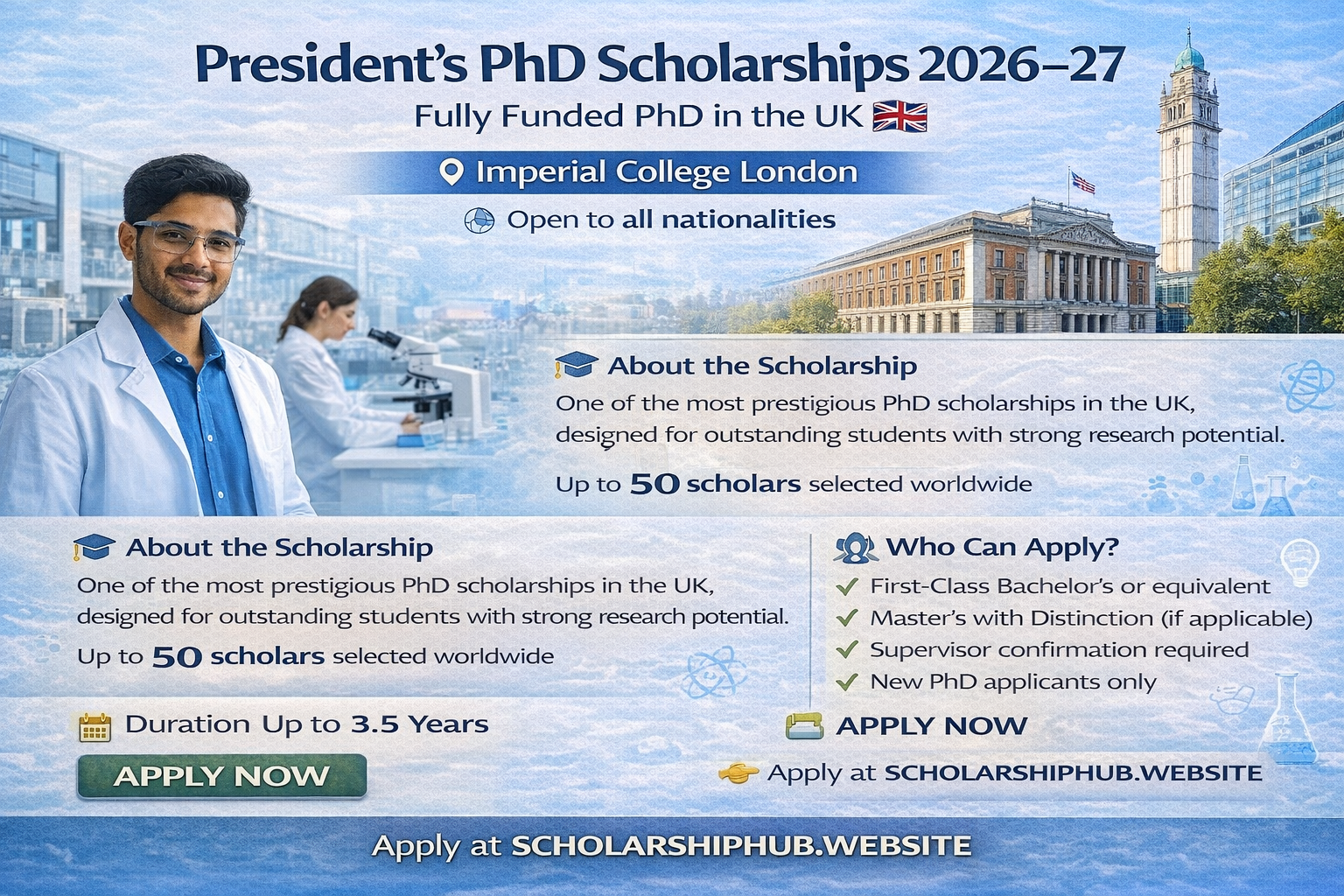 President’s PhD Scholarships 2026-27 at Imperial College London (Fully Funded) – Fully Funded Scholarship in United Kingdom 