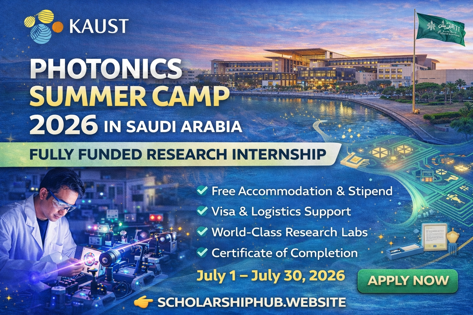 KAUST Photonics Summer Camp 2026 in Saudi Arabia | Fully Funded Internship – Fully Funded Scholarship in Saudi Arabia 