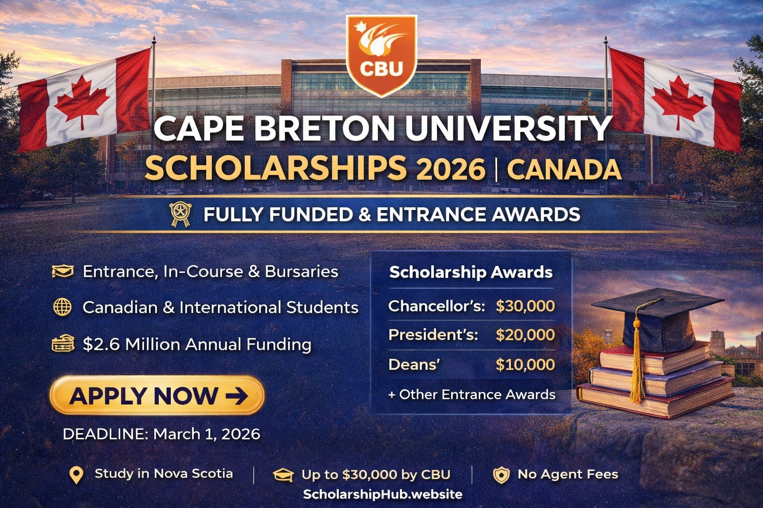 Cape Breton University Scholarships 2026 | Canada – Fully Funded Scholarship in Canada