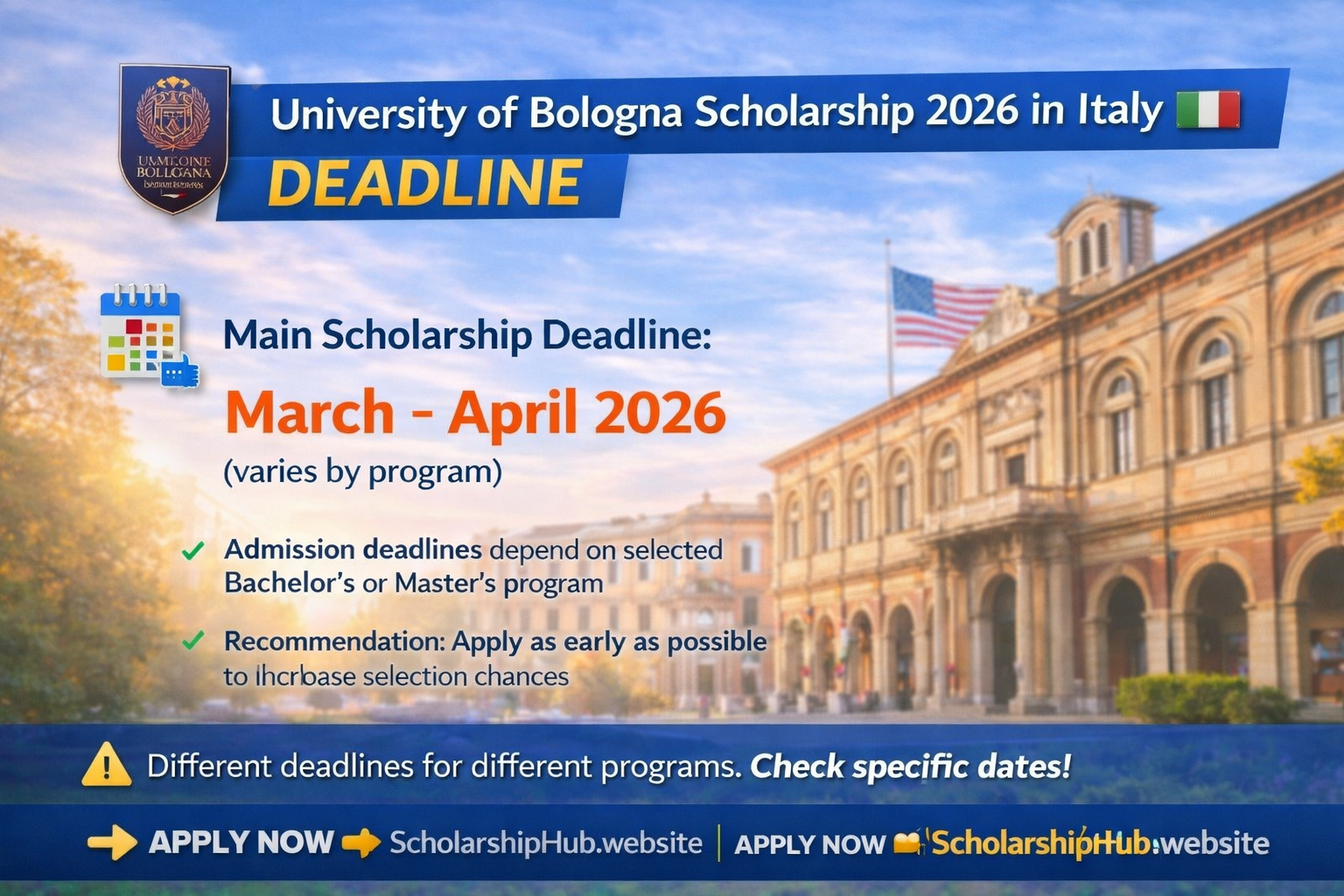 University of Bologna Scholarship 2026 in Italy | Fully Funded Study in Europe – Fully Funded Scholarship in Italy
