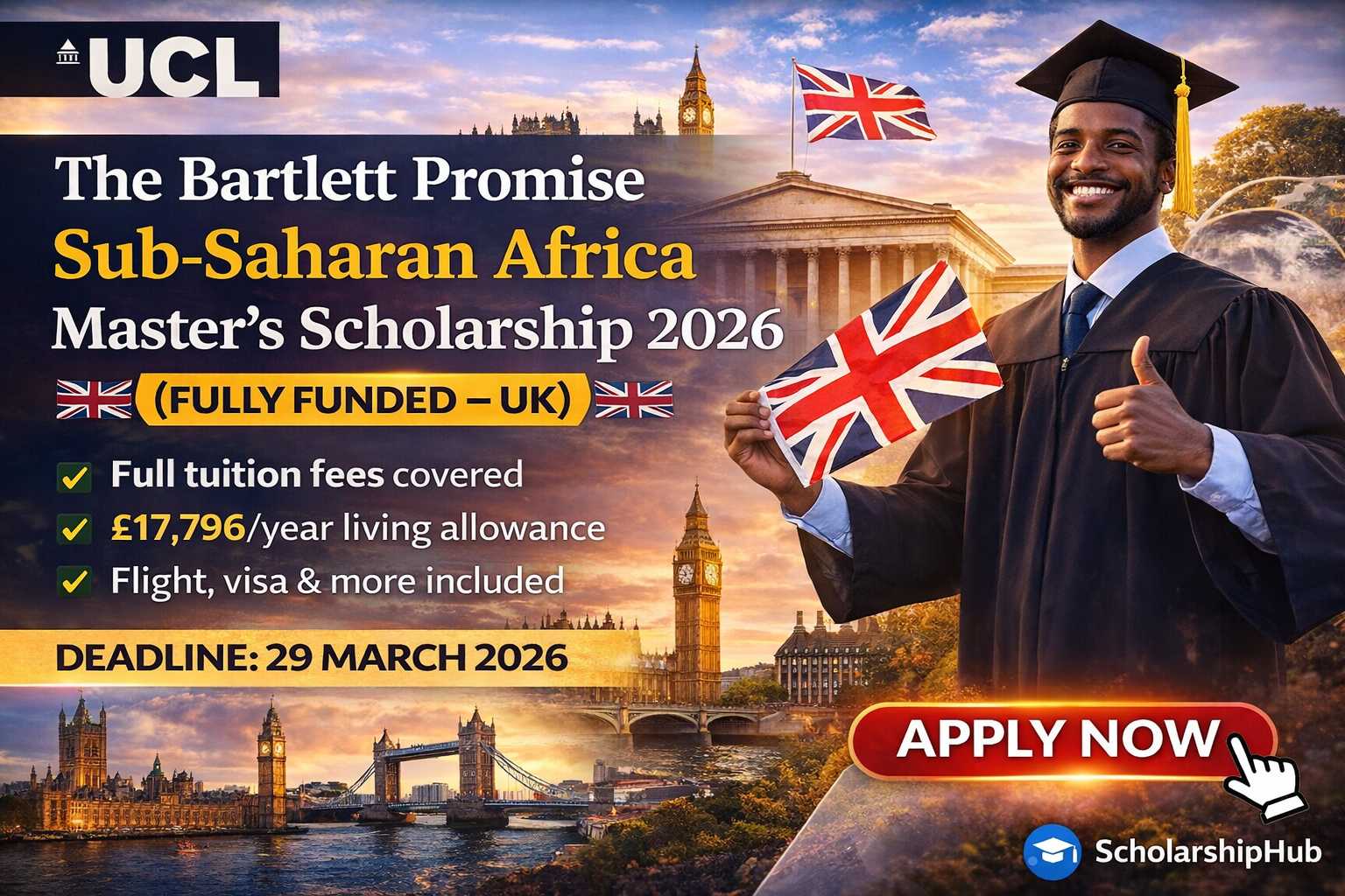 The Bartlett Promise Sub-Saharan Africa Master’s Scholarship 2026 | Fully Funded Study in the UK – Fully Funded Scholarship in United Kingdom | UK