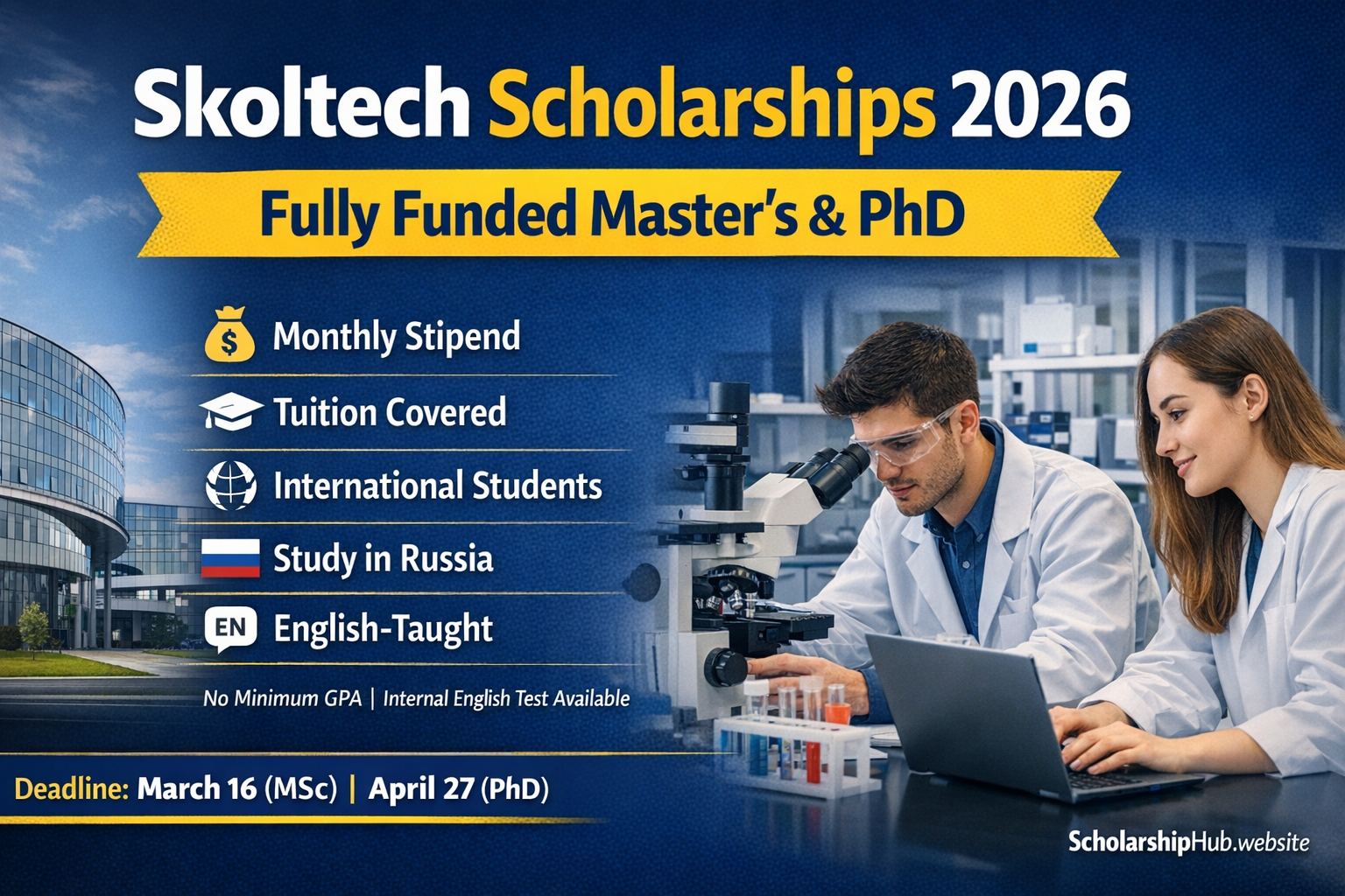 Skoltech Scholarships 2026 | Fully Funded Master’s &amp; PhD Programs in Russia – Fully Funded Scholarship in Russia