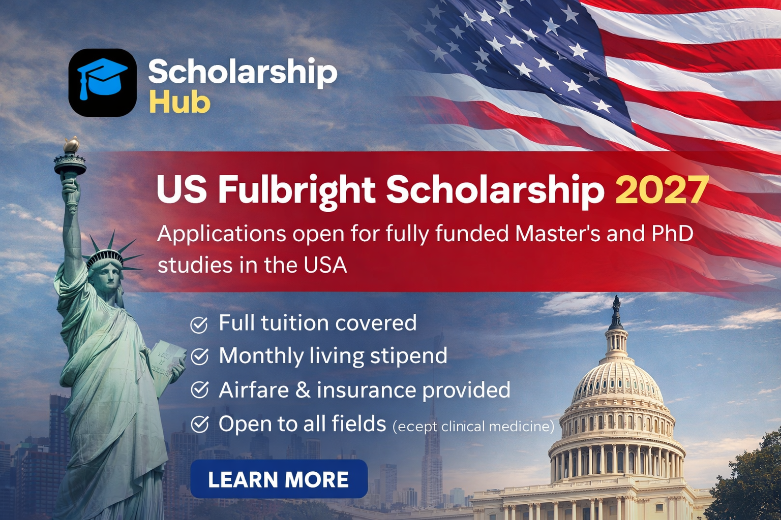 US Fulbright Scholarship 2027 (USA)