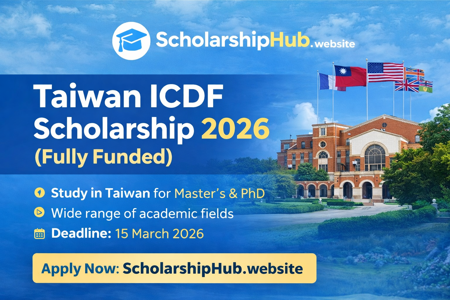 Taiwan ICDF Scholarship 2026 – Fully Funded Scholarship in Taiwan 
